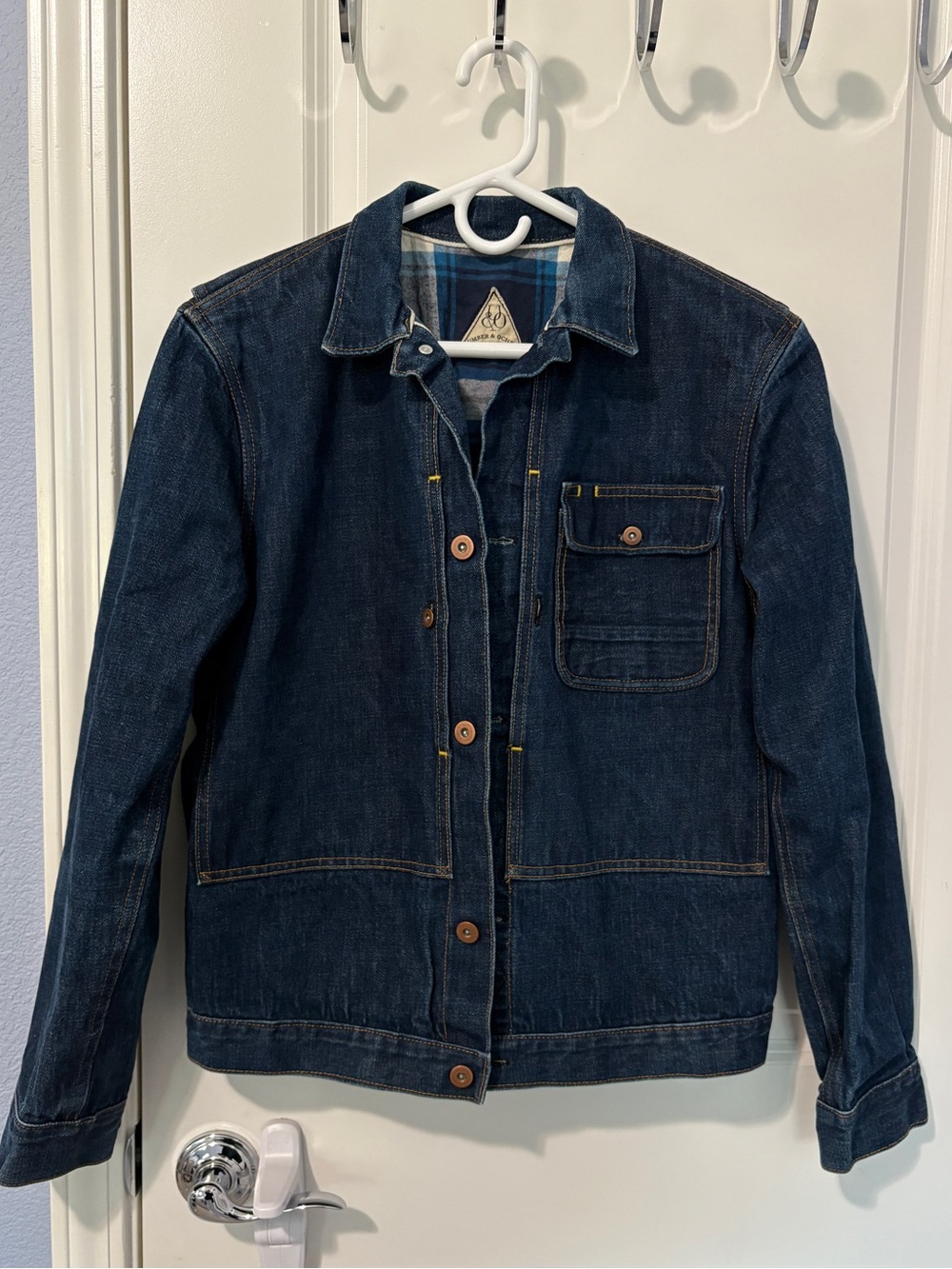 Umber & Ochre Munro Selvedge Denim Chore Jacket Size Small